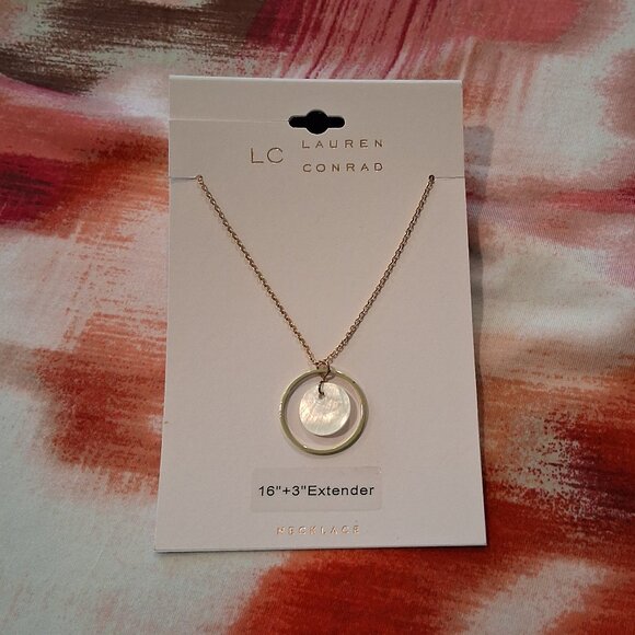 LC Lauren Conrad Girly Pearl-Seashore Pendant Necklace & Earrings Set - Picture 6 of 11